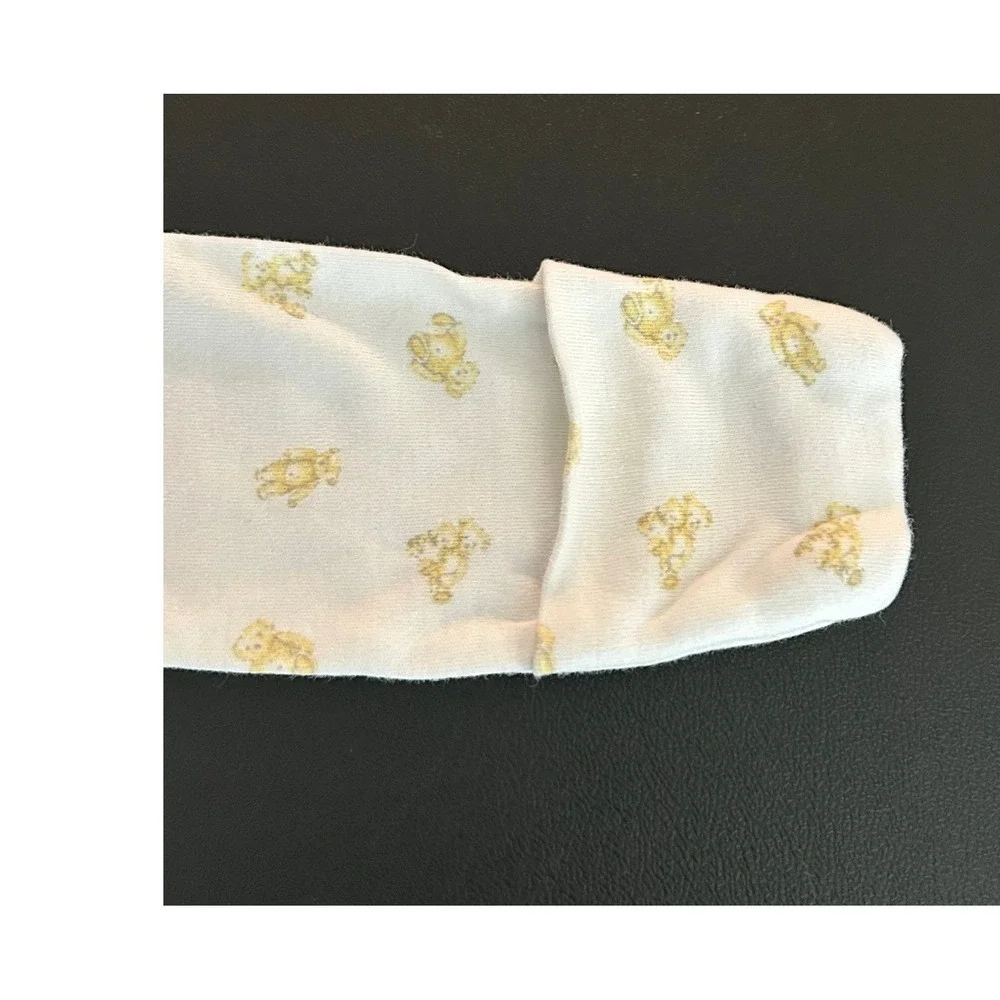 Sold* Ralph Lauren Baby 3M Polo Bear Footed Sleeper White Yellow Cotton (1282)